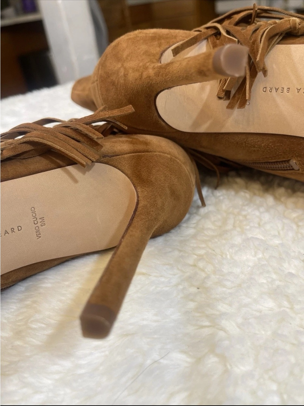 Veronica Beard Brown Suede Lace-Up Stiletto Heels